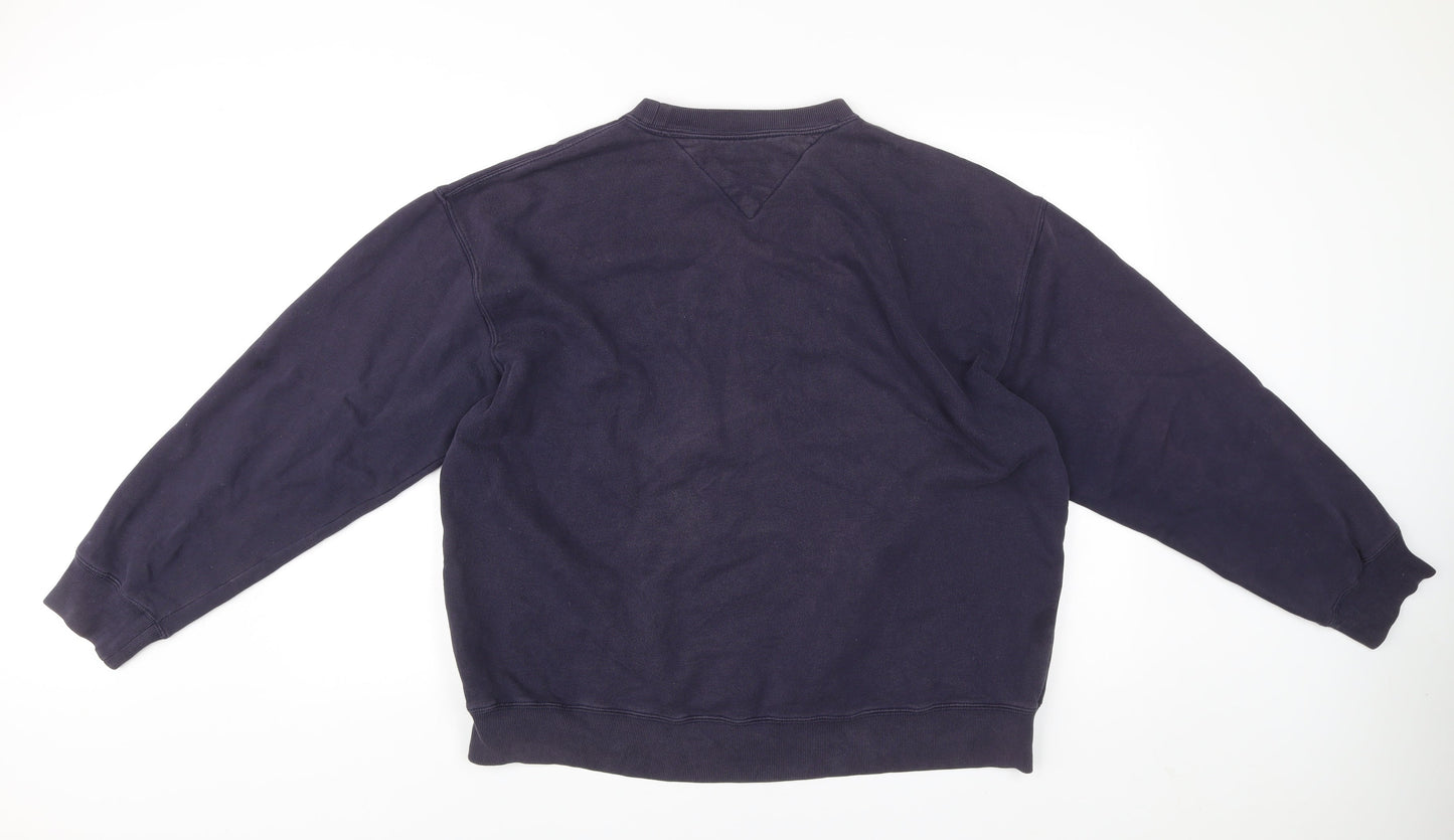Tommy Hilfiger Men’s Blue XL Pullover Sweatshirt Logo Crew Neck