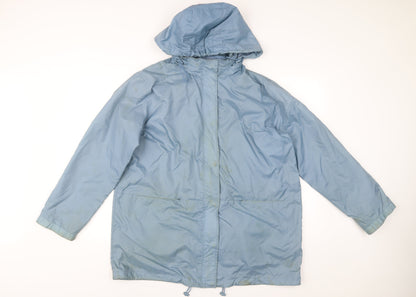 Dannimac Womens Blue Hooded Rain Coat Jacket UK 12 Medium Waterproof