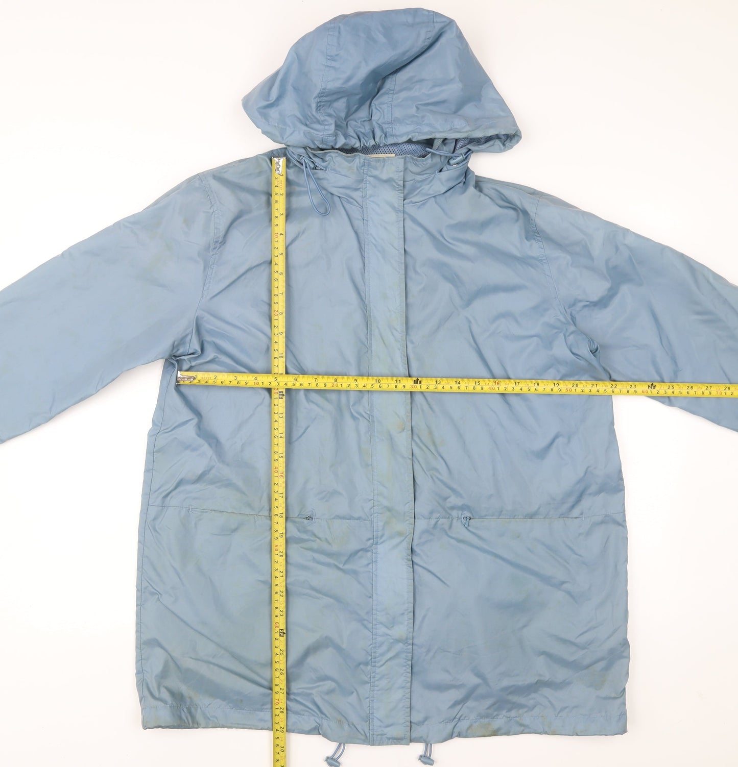 Dannimac Womens Blue Hooded Rain Coat Jacket UK 12 Medium Waterproof