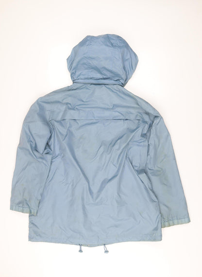 Dannimac Womens Blue Hooded Rain Coat Jacket UK 12 Medium Waterproof