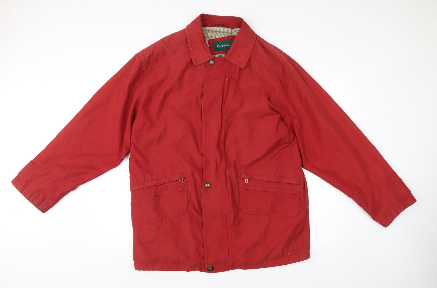 Dannimac Men’s Red Rain Coat Jacket M Regular Fit Mid-Length
