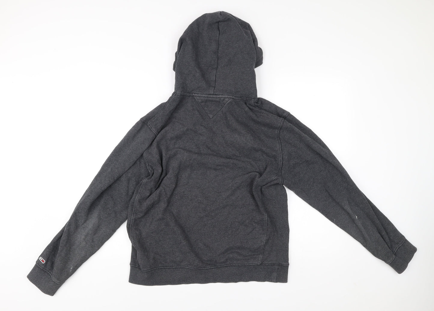 Tommy Jeans Men’s Grey Pullover Hoodie L Logo Cotton Blend