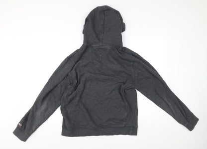 Tommy Jeans Men’s Grey Pullover Hoodie L Logo Cotton Blend