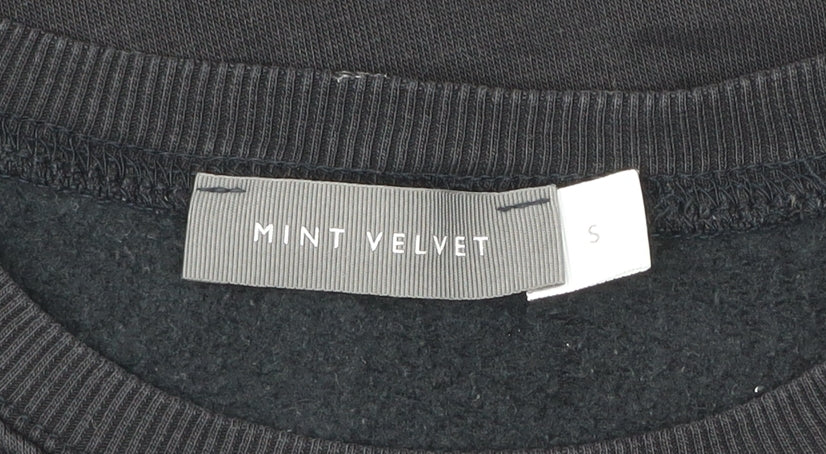 Mint Velvet Womens Black Tunic Sweatshirt Dress Size S Zip Detail