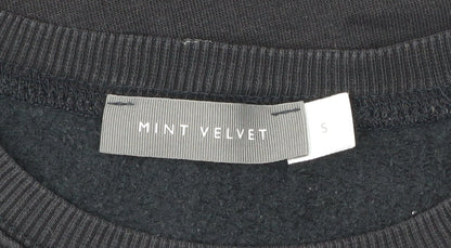 Mint Velvet Womens Black Tunic Sweatshirt Dress Size S Zip Detail