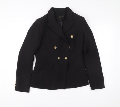 Attentif Paris Womens Black Size 12 Double-Breasted Suit Jacket