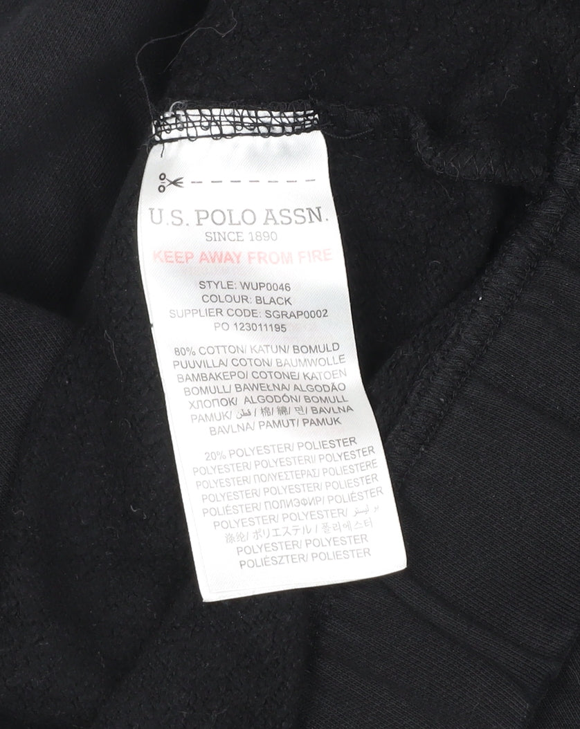 U.S. Polo Assn. Men's Black XL Pullover Hoodie with Logo