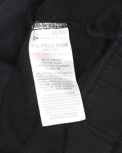 U.S. Polo Assn. Men's Black XL Pullover Hoodie with Logo