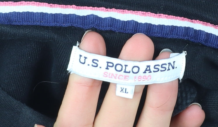 U.S. Polo Assn. Men's Black XL Pullover Hoodie with Logo