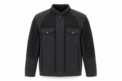 Greenwoods Mens Black Wool Blend Zip Jacket Size L Casual Workwear
