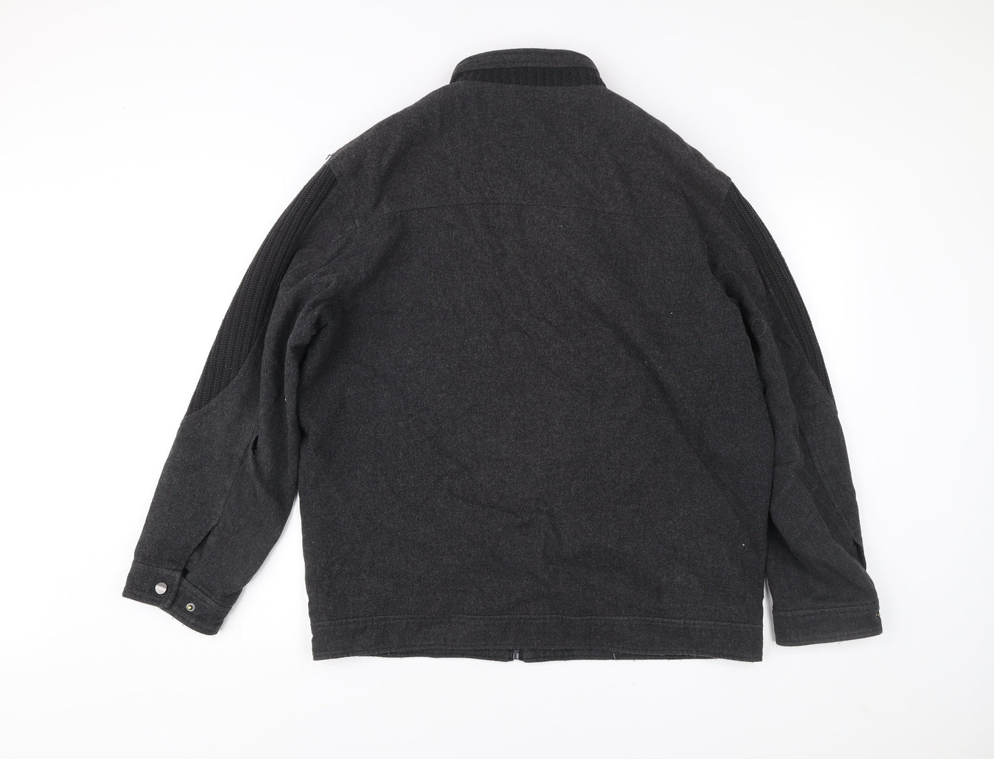 Greenwoods Mens Black Wool Blend Zip Jacket Size L Casual Workwear