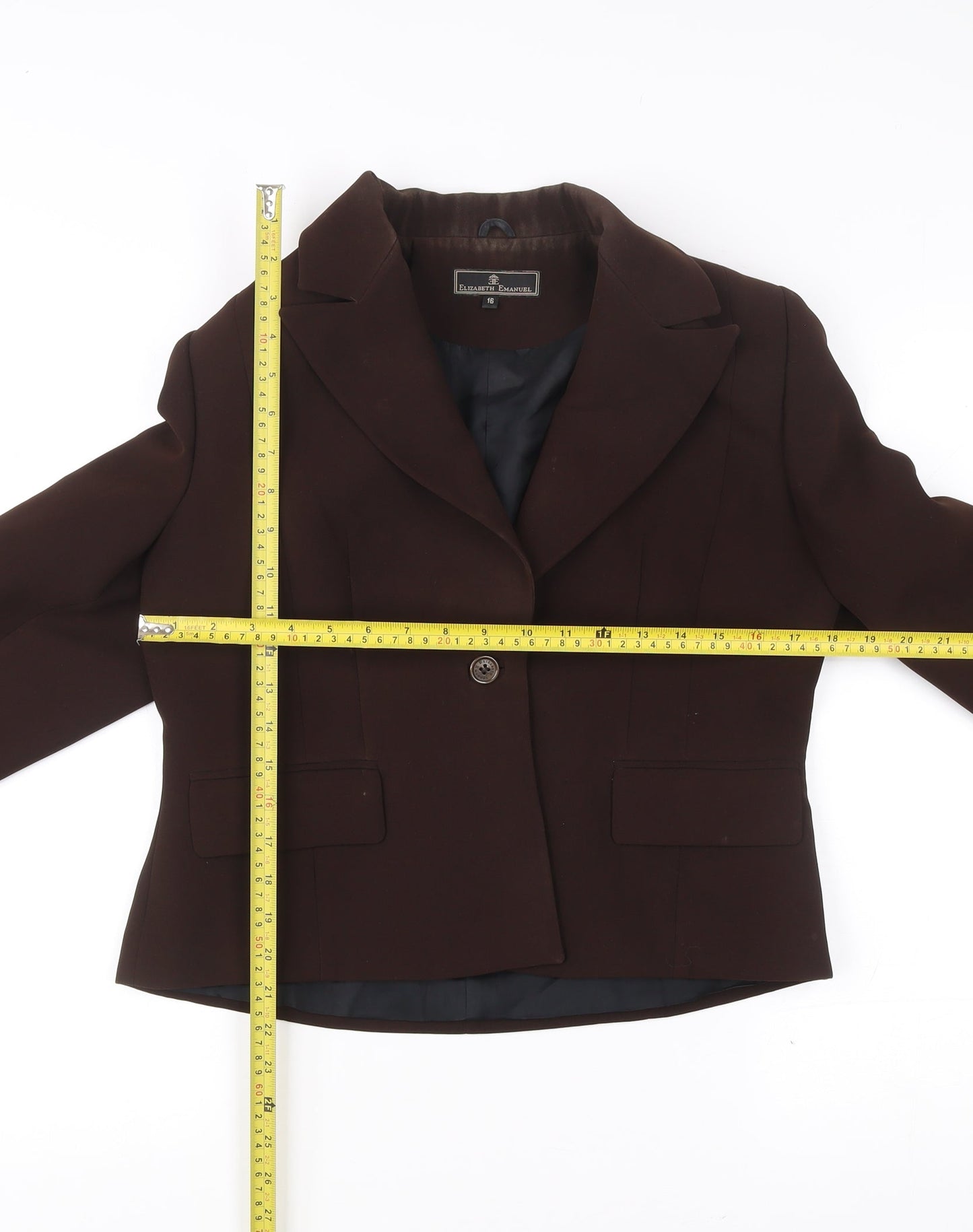 Elizabeth Emanuel Women’s Brown Blazer Jacket Size 16 Workwear