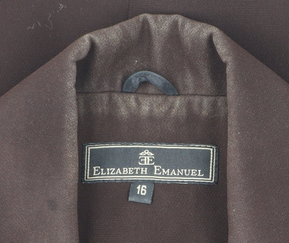 Elizabeth Emanuel Women’s Brown Blazer Jacket Size 16 Workwear