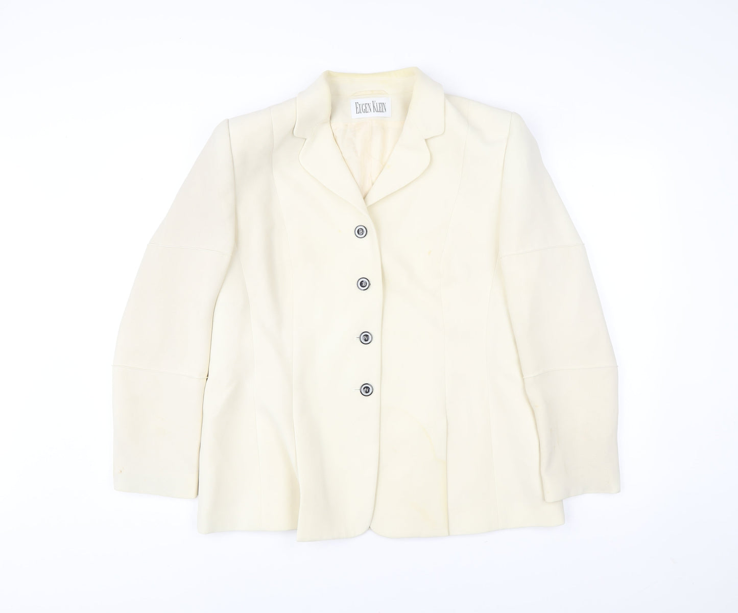 Eugen Klein Womens Ivory Polyester Blazer Size 18 Smart Formal Jacket