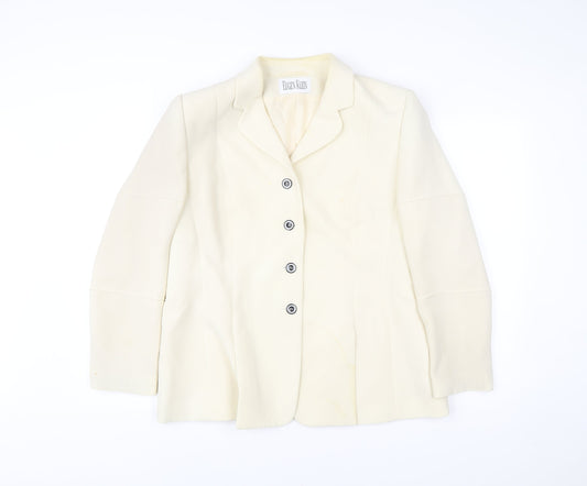Eugen Klein Womens Ivory Polyester Blazer Size 18 Smart Formal Jacket