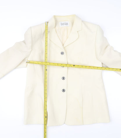 Eugen Klein Womens Ivory Polyester Blazer Size 18 Smart Formal Jacket