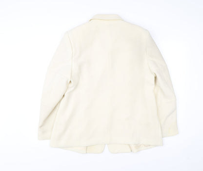 Eugen Klein Womens Ivory Polyester Blazer Size 18 Smart Formal Jacket