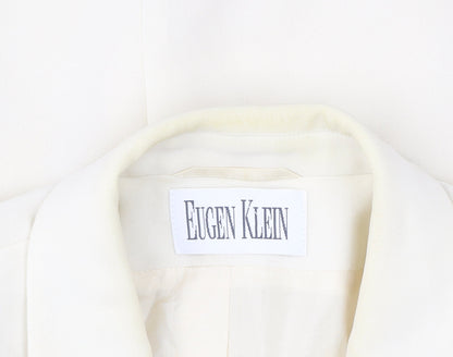 Eugen Klein Womens Ivory Polyester Blazer Size 18 Smart Formal Jacket