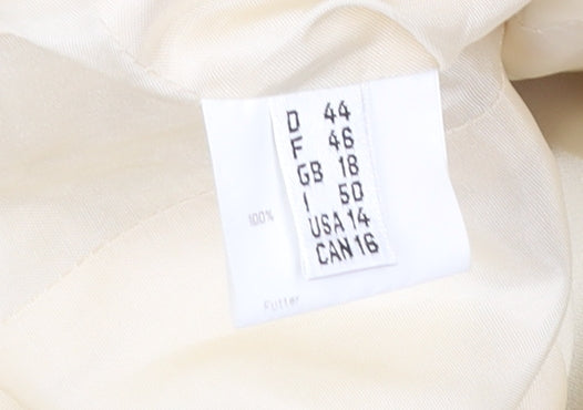 Eugen Klein Womens Ivory Polyester Blazer Size 18 Smart Formal Jacket