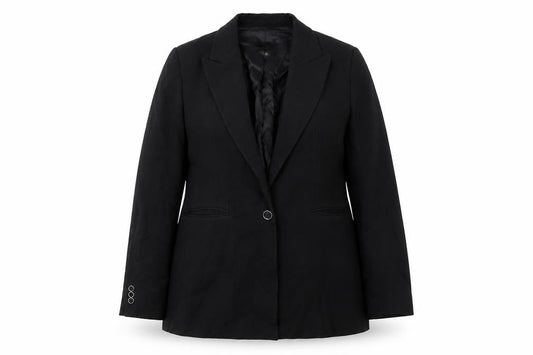Massimo Dutti Womens Black Size 14 Tailored Notch Lapel Blazer Jacket