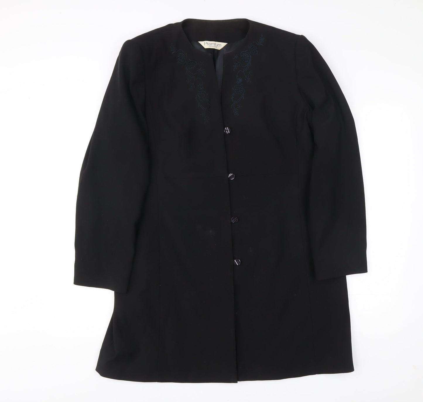 Premium Collection Women’s Black Long Coat UK 18 Overcoat Formal