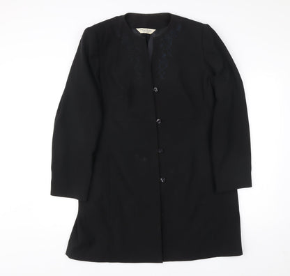 Premium Collection Women’s Black Long Coat UK 18 Overcoat Formal
