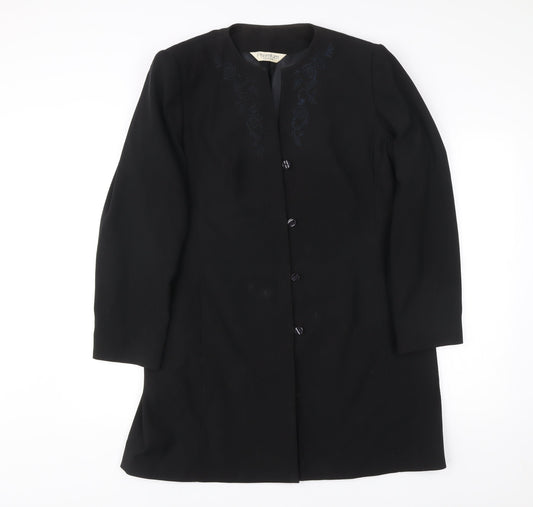 Premium Collection Women’s Black Long Coat UK 18 Overcoat Formal