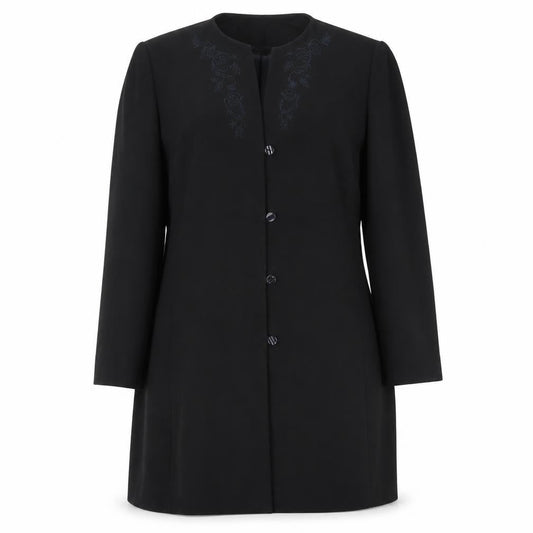 Premium Collection Women’s Black Long Coat UK 18 Overcoat Formal