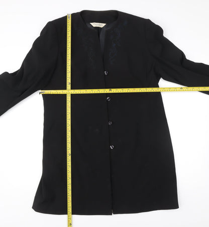 Premium Collection Women’s Black Long Coat UK 18 Overcoat Formal