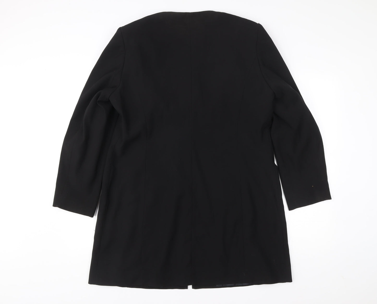 Premium Collection Women’s Black Long Coat UK 18 Overcoat Formal