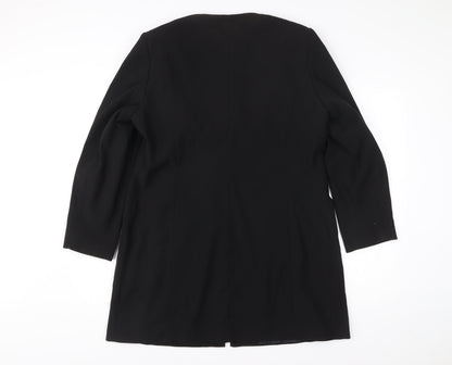 Premium Collection Women’s Black Long Coat UK 18 Overcoat Formal