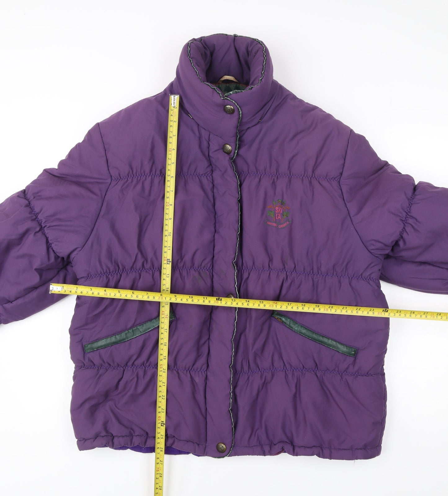 Skila Womens Purple Puffer Jacket Size 10 Winter Quilted Coat