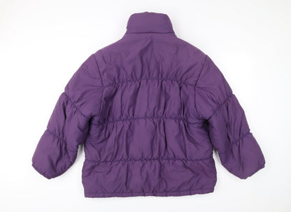 Skila Womens Purple Puffer Jacket Size 10 Winter Quilted Coat