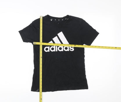 Adidas Boys Black Logo T-Shirt 11-12 Years Short Sleeve Sports Top