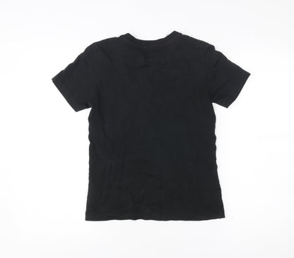 Adidas Boys Black Logo T-Shirt 11-12 Years Short Sleeve Sports Top