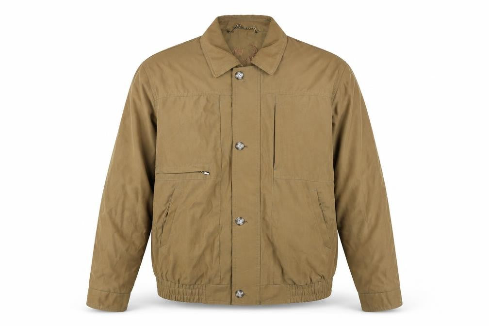 Men’s Beige Polyester Nylon Casual Jacket L 41-43in