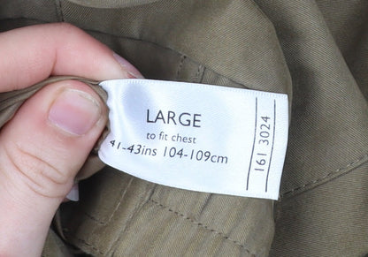 Men’s Beige Polyester Nylon Casual Jacket L 41-43in