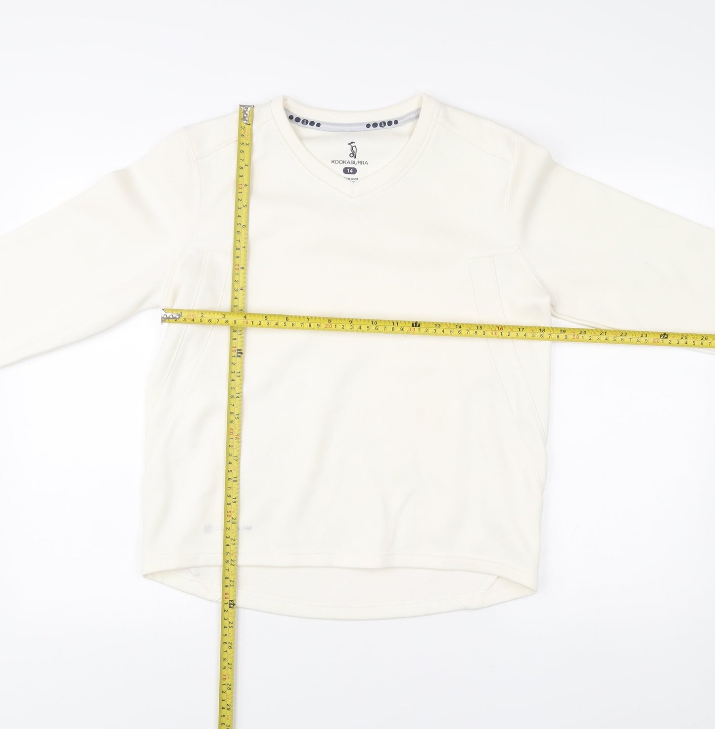 Kookaburra Women’s Ivory Polyester V-Neck Sweatshirt Size 14