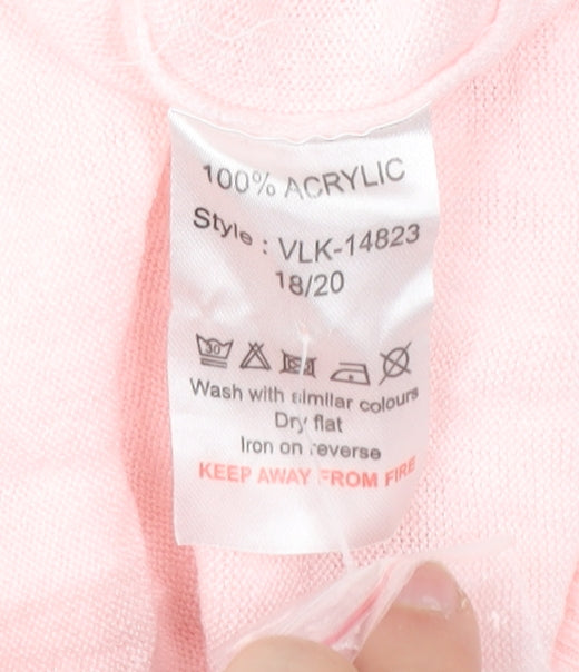 Pure & Natural Women’s Pink Acrylic Pullover Jumper Size 18 Plus