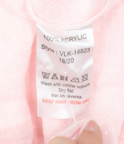 Pure & Natural Women’s Pink Acrylic Pullover Jumper Size 18 Plus