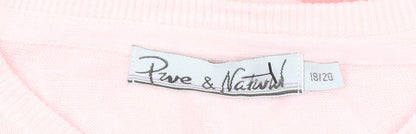 Pure & Natural Women’s Pink Acrylic Pullover Jumper Size 18 Plus