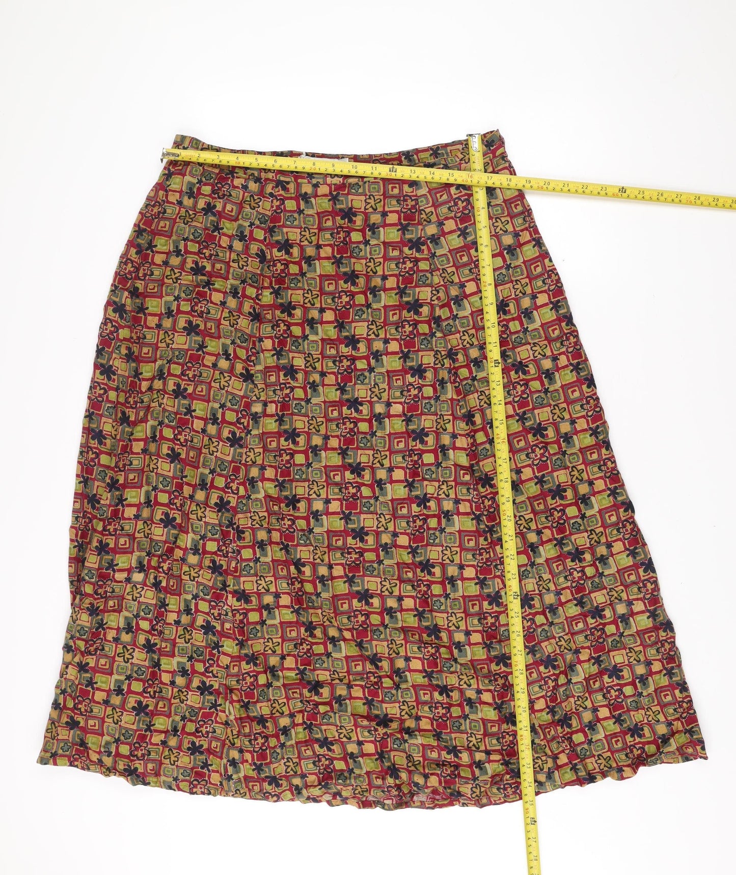Alice Collins Women’s Multicoloured A-Line Knee Length Skirt L Viscose