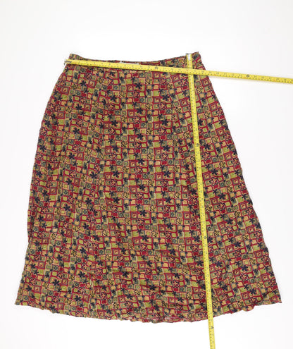 Alice Collins Women’s Multicoloured A-Line Knee Length Skirt L Viscose