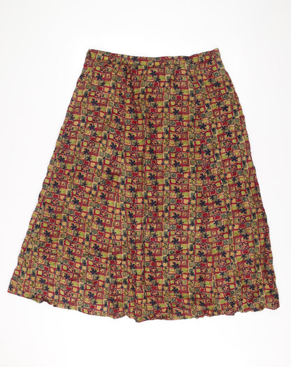 Alice Collins Women’s Multicoloured A-Line Knee Length Skirt L Viscose