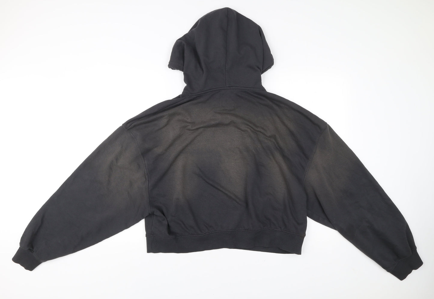 Bershka Womens Black L Hoodie Pullover NYC Graphic Cotton Blend