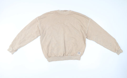 Reebok Women’s Beige Small Pullover Sweatshirt Casual Classic