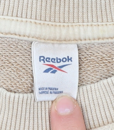 Reebok Women’s Beige Small Pullover Sweatshirt Casual Classic