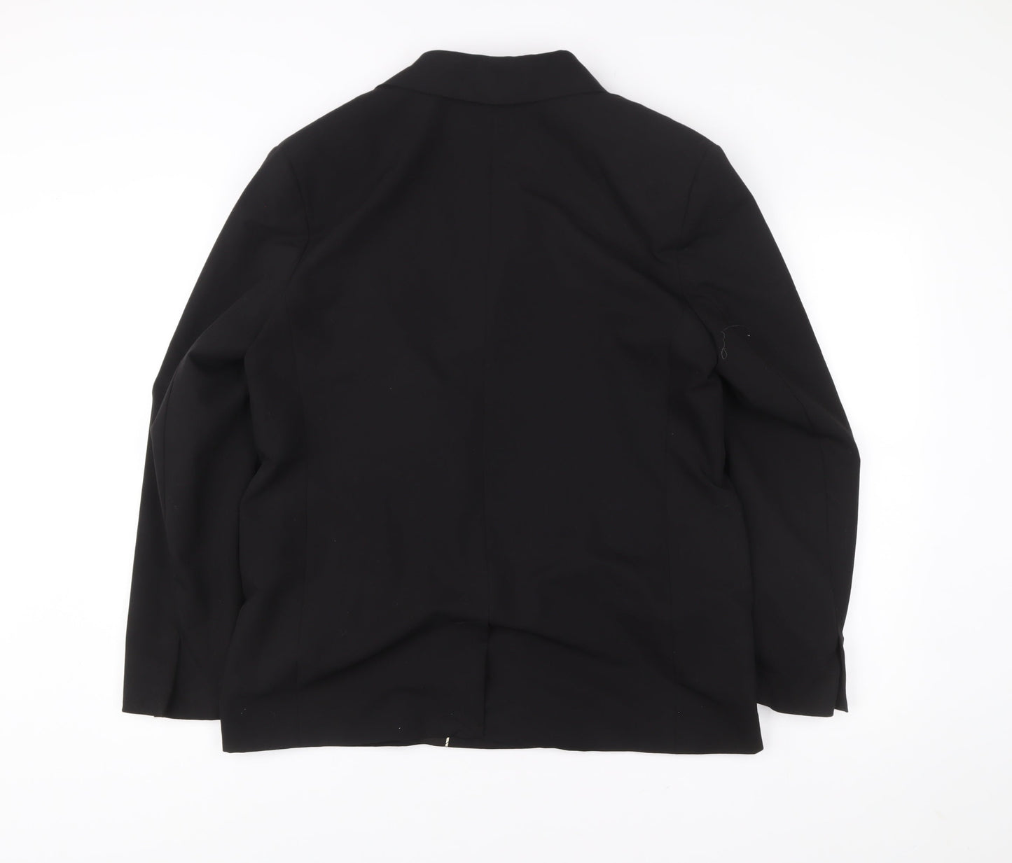 Bershka Womens Black Blazer Size L Double-Breasted Notch Lapel Workwear Jacket