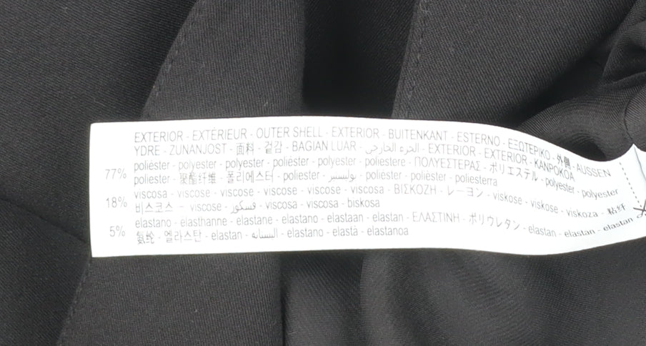 Bershka Womens Black Blazer Size L Double-Breasted Notch Lapel Workwear Jacket