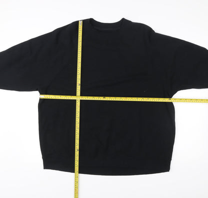 American Eagle Mens Black L Pullover Sweatshirt Crew Neck